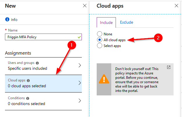 Example Cloud Apps Setup