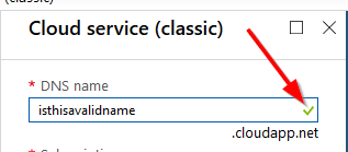 Cloud Service name check