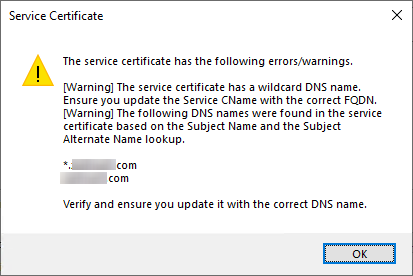 Certificate Warning