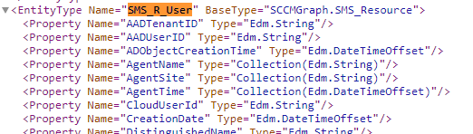 SMS_R_User - Entity Set