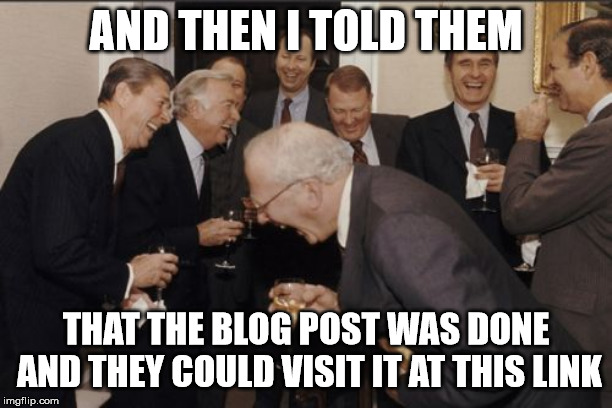 And then I told them, that the blog post was done and they could visit it at this link.